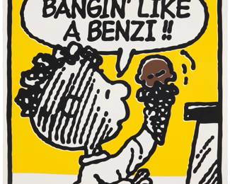 2338 Mark Drew (b. 1978) "Benzi (Ghostface Killah)," 2019 Screenprint in colors on wove paper Edition: 71/100 Signed and numbered in pencil in the lower margin: Mark Drew; Hashimoto Contemporary, NY, New York, pub. Image: 17 1/4 x 17 1/4in; Sheet: 18 1/8 x 18 1/8in Estimate: $300 - $500