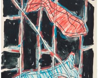 2267 Craig Kauffman (1932-2010) Untitled, 1983 Lithograph in colors on Arches paper A bon á tirer impression, aside from the edition of 300 Initialed, dated, and inscribed in pencil lower right and lower left respectively: CK '83 / BAT; Cirrus Editions, Los Angeles, CA, prntr., with their blindstamp and pencil work number "336c-ck83," verso; Neighbors of Watts, Los Angeles, CA, pub. Image/Sheet: 18 3/4 x 14 5/8in Estimate: $200 - $300