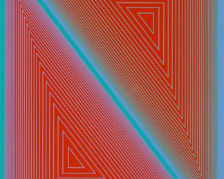 2203 Richard Anuszkiewicz (1930-2020) "Led to Believe," one plate from the "Inward Eye" portfolio, 1970 Screenprint in colors on wove paper From the total edition of 500 (plus 10 collaborators' sets lettered A-J) Presumably unsigned and unnumbered (as issued); dated as part of the publisher's copyright (presumably printed verso); Edition Domberger, Stuttgart, Germany, prntr.; Aquarius Press, Baltimore, MD, pub., presumably with their copyright printed verso Sight: 25 1/4 x 19 1/4in Estimate: $300 - $500