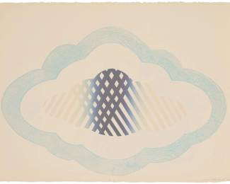 2348 Jean Milant (1943-2024) "Equitorial Cloud at the Time of the Equinox," 1968 Lithograph in colors on Arches paper A bon á tirer impression, aside of the edition of 15 Signed, dated, and inscribed in blue pencil in the lower margin: Jean Milant 68 / B.A.T.; Tamarind Lithography Workshop, Los Angeles, CA, pub., with their work number "2236" in pencil, and with their blindstamp, and the artist's, all verso Image: 18 3/4 x 28 1/2in; Sheet: 22 1/2 x 30 1/4in Estimate: $300 - $500
