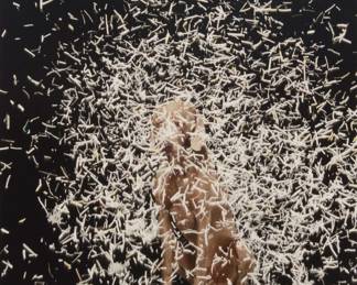 2302 William Wegman (b. 1943) "Blizzard," 2003 Archival pigment print on glossy paper Edition: 127/500 Signed in ink and numbered on the accompanying certificate of authenticity affixed to the frame's backing paper: William Wegman; Jen Bekman, prntr. Sight: 12 1/4 x 9 3/4in Estimate: $300 - $500
