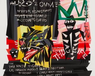 2343 Lawrence "Naturel" Atoigue (b. 1983) "The Prince, The Panther," 2016 Archival pigment print in colors on paper Edition: 48/50 (there were also 5 artist's proofs) Signed and numbered in pencil in the lower margin: Naturel; 1xRUN, Detroit, MI, pub. Image: 21 x 22in; Sight: 23 1/2 x 23 1/2in Estimate: $50 - $150