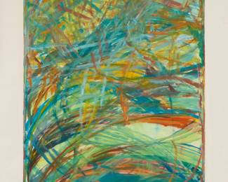 2376 Susan Moss (b. 1944) "Marsh Peace," 1997 Oil on wove paper Signed, titled, and dated in pencil along the lower sheet edge: Susan Moss / 1997 Image: 41 x 30in; Sheet: 50 x 38in Estimate: $600 - $800