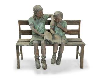 2060 "Lending a Helping Hand" from the Randolph Rose Collection Late 20th century Appears unmarked Patinated, polished, and cold-painted bronze 46.5" H x 50" W x 25.5" D Estimate: $700 - $900