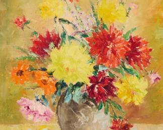 2396 20th Century Hungarian School Still life with flowers Oil on canvas Signed lower right: Frainos Jalua 12 x 10in Estimate: $400 - $600