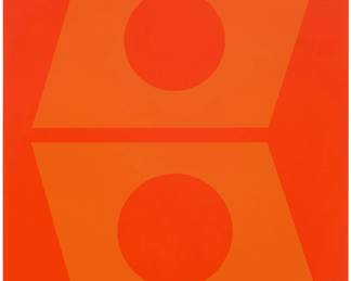 2261 Florence Arnold (1900-1994) Orange abstract, 1973 Screenprint in colors on paper A printer's proof, aside from the edition of unknown size Signed and dated lower right "Florence Arnold '73" and inscribed "Printer's Proof" lower left, all in pencil; Cirrus Editions, Los Angeles, CA, prntr., with their gray ink stamp and pencil work numbers "JRM 028-73-FA" and "71CS -FA73," all verso Image/Sheet: 22 1/8 x 18 1/8in Estimate: $300 - $500
