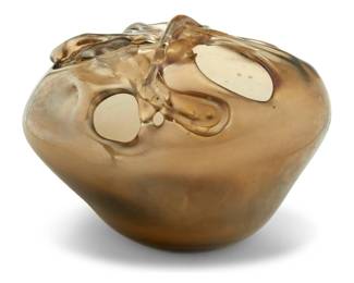 2050 Robert Fritz (1920-1986) An art glass vase, mid/late 20th century Acid-etched to underside: Fritz 5.75" H x 8" W x 6" D Estimate: $200 - $400