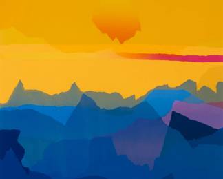 2405 Arthur Secunda (1927-2022) Abstract landscape Screenprint in colors on paper From the edition of unknown size and date Signed in pencil lower right: Secunda Sight: 34 1/2 x 24 1/2in Estimate: $150 - $250