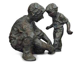 2177 Jane A. DeDecker (b. 1961) "The Ties That Bind" Patinated bronze Edition: 16/31 Signed and numbered in the casting: DeDecker 11.875" H x 11.875" W x 12.5" D Estimate: $600 - $800