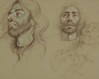 2086 Giovanni Gasparro (b. 1983) Untitled, 2004 Pastel on green paper Signed and dated in pencil lower right: Gasparro 2004 Sight: 13 1/2 x 19 1/4in Estimate: $300 - $500