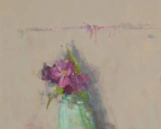2399 Terry DeLapp (1934-2020) "Green Bell Jar" Acrylic on canvas Signed with the artist's device lower right: D; titled on the canvas overlap 20 x 16in Estimate: $600 - $800