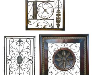 Metal Wall Art Panels Tuscan Medallion  BronzeVerdigris Architectural Scrollwork