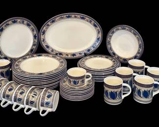 Vintage Mikasa Intaglio Arabella Stoneware Dinnerware  Mug Collection  Large MultiPiece Set