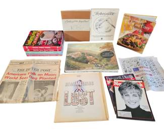 Ephemera Lot Apollo Moon Landing, Princess Diana, Vintage Cookbooks,  Fine German Art Book