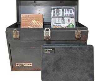 Ultimate Beginners Toolkit, 7drawer Montgomery Ward Powr Kraft toolbox with various hand tools