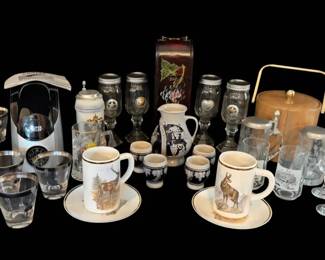 Vintage German Steins, Air Force Glassware, Cooper Cooler,  More