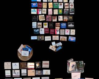 Vintage Tobacciana Matchbooks, Boxes, and Crystal Ashtrays