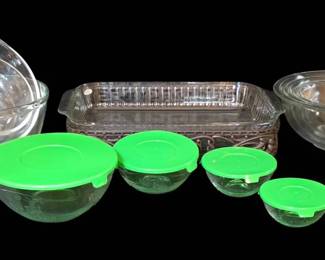 Vintage  Contemporary Glass Mixing and Storage Bowls
