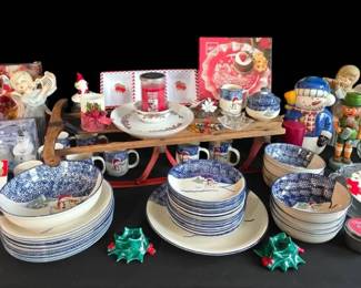 Vintage Christmas  Thomson Pottery, Mikasa, Vintage Sled  More