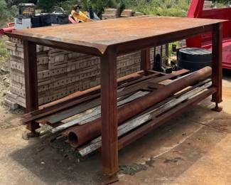 CustomFabricated Industrial Work Table Perfect for Workshop, Welders, Fabricators