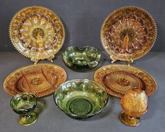 Vintage Green  Amber Glassware Collection  Tiara Exclusives  Anchor Hocking