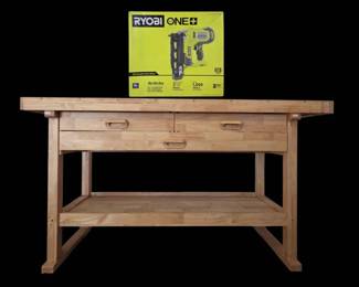 Yukon 60 Hardwood Workbench  New Ryobi ONE Finish Nailer