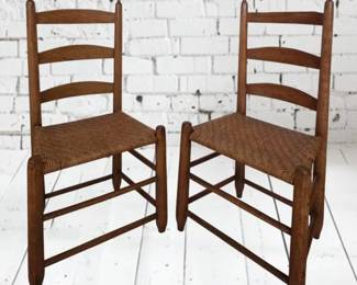 Antique 19thCentury ShakerStyle LadderBack Chairs