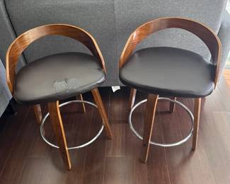 Fabulous Set Of Two MCM Style Barstools * LUMISOURCE * 23” High Seat