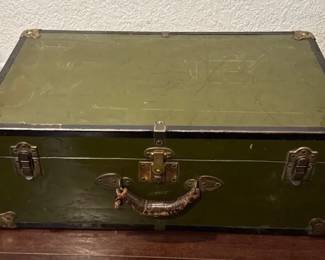 Vintage Olive Green Trunk