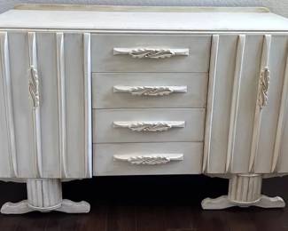 Dresser/Side Board * 4 Drawers & Two Shelves * Top Drawer Lined With Green Felt *