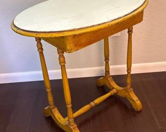 Antique Oval Table With Small Drawer