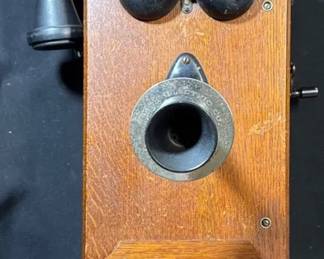 Vintage Western Electric Oak Wall Phone *