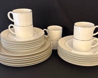 CRATE & BARREL “Luster” Dish Set * Cups, Shallow Bowls, Dinner & Salad Plates
