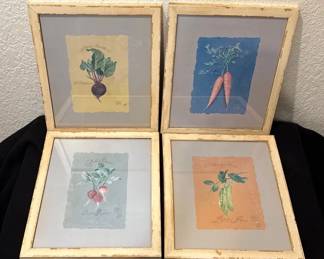 Framed Vintage Prints Of Botanical Art Vegetables