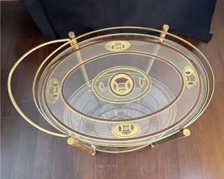 Vintage Glass & Metal Rolling Tea Cart * Could Be MCM Culver??