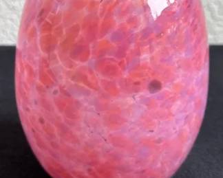 Hand-Blown Art Glass * Speckled Pink & Purple Pattern *