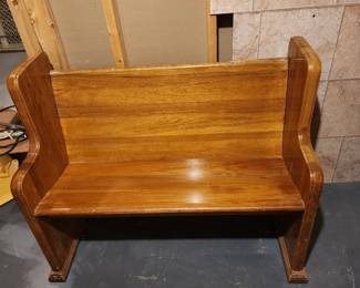 Oak church pew