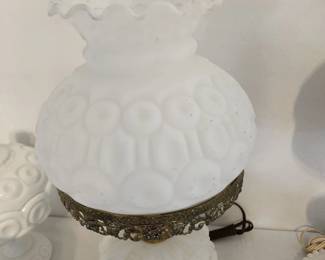 L.G. Wright Moon and Stars pattern milk glass