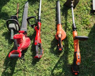 Black and decker weed eater and blower sold together, craftsman weed eater, Troy built blower and bush wacker