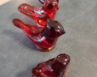 Glass red birds