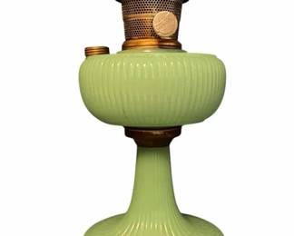 Vintage Aladdin Green Moonstone Glass Lamp