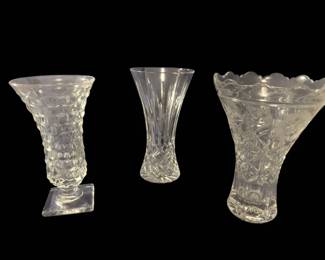 Three Crystal Vases