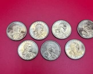 Lot Of 7  2000P Sacagawea Golden Dollar Coins