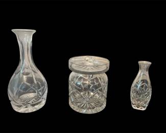 Atlantis  Waterford Crystal Decanter, Biscuit Barrel  Bud Vase