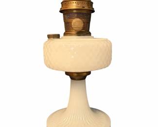 Vintage Aladdin White DiamondQuilt Kerosene Lamp