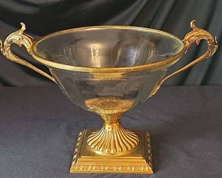 005 Ethan Allen Pedestal Glass Centerpiece