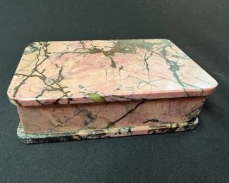 Pink Rhodonite Trinket Box Made In New Zealand
