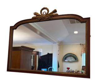 Mahogany  Brass Mounted Louis XVI Style Mirror
