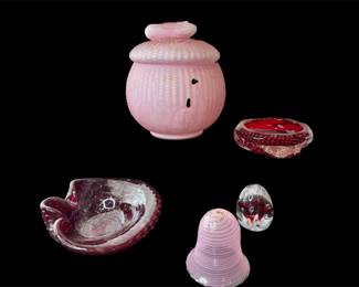 Murano And Muranostyle Ruby Red And Pink Decor