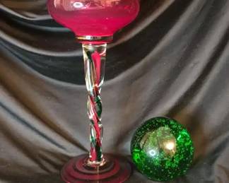 Vintage Murano Glass Paperweight And Polish Twist Art